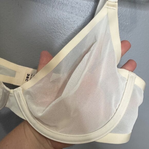 CUUP the plunge mesh bra in ivory size 36C - Picture 2 of 6